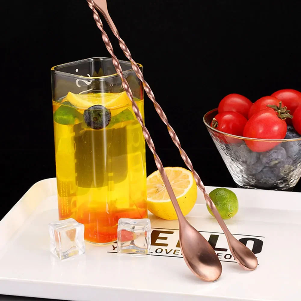 Creative Long Spiral Handle Cocktail Spoon Stainless Steel Whisky Wine Mixing Spoon Shaker Muddler Stirrer Bar Accessories cocktail stirrers