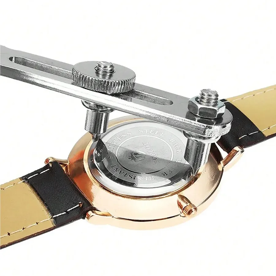 Watch Back Case Opener Adjustable Press Closer Remover Repair Stainless Steel Two-jaw Spanner