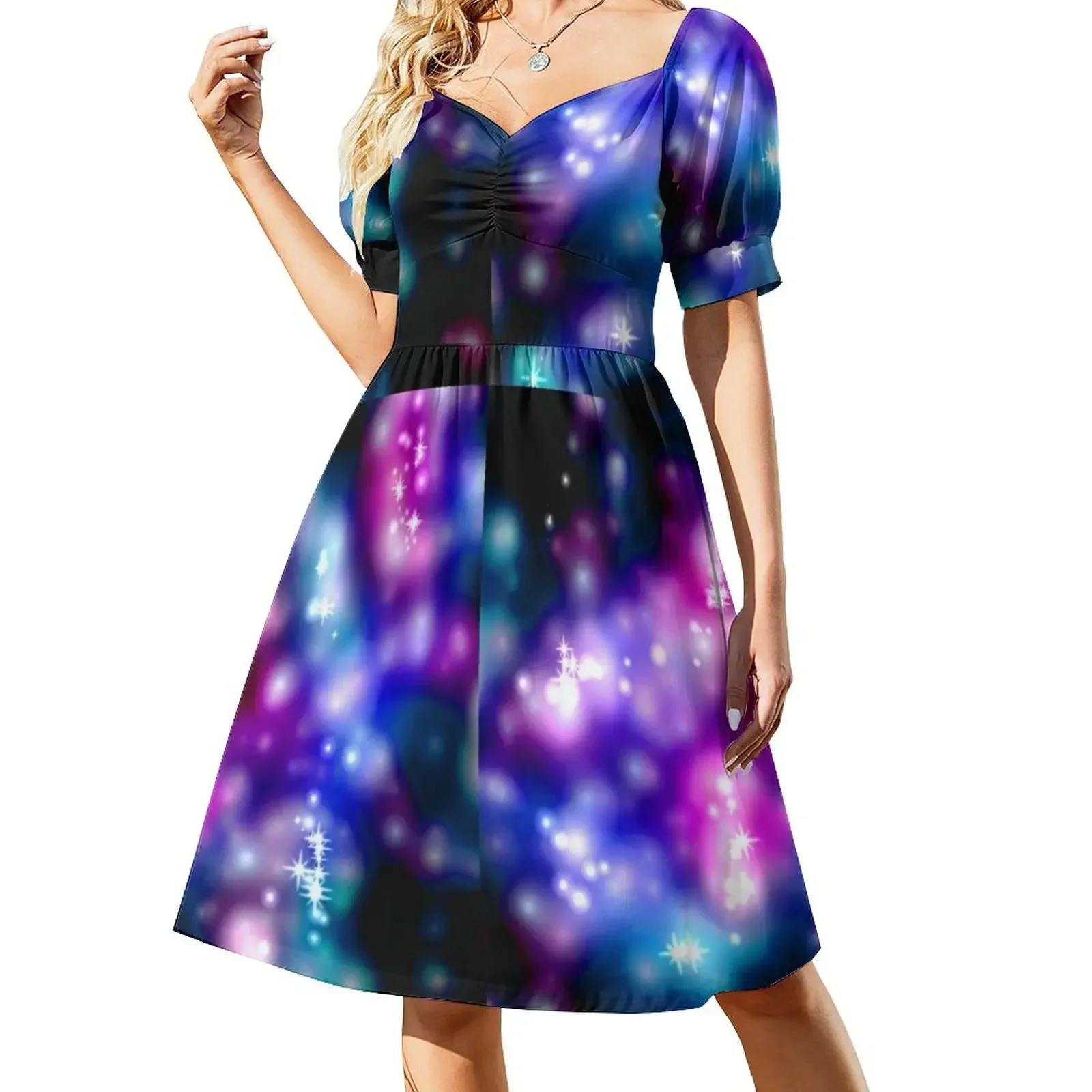 thumbnail image 1 of Vestidos de manga corta de belleza para mujer Ropa vestidos femeninos para mujer vestido de fiesta, 1 of 7