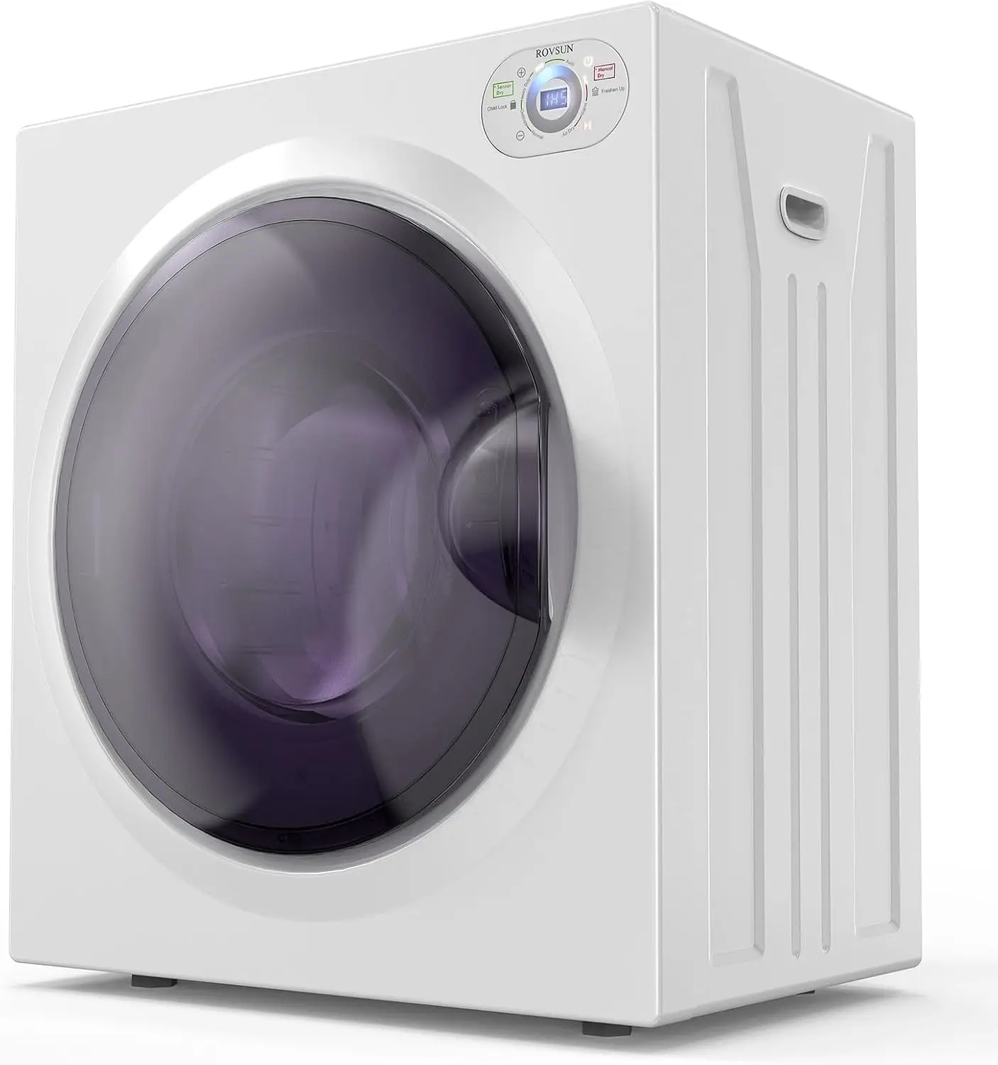 2.6 Cu.Ft Portable Clothes Dryer 1400W Fast Drying Front Load Tumble Laundry Dryer with Stainless Steel Tub LCD Control Panel
