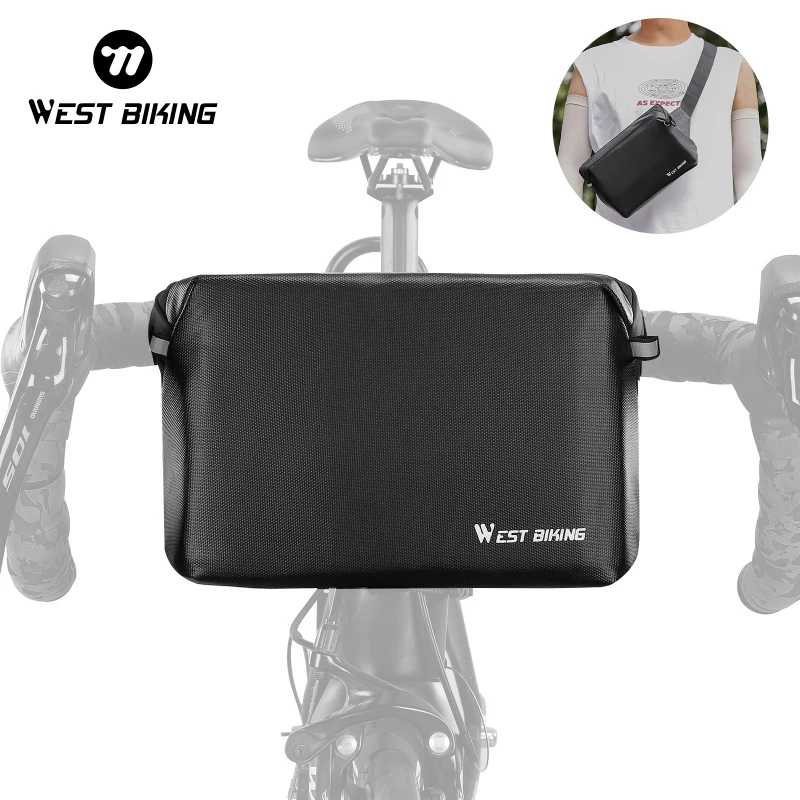 

WEST BIKING Bicycle Handlebar Bag Waterproof Portable Multifunctional Cycling Frame Front Tube Bag MTB Road Bike Bag Accessories