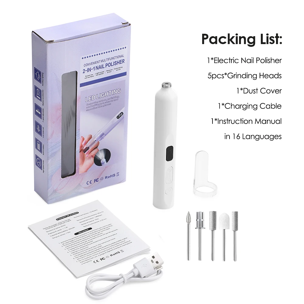 Professional Electric Nail Drill Machine Nails Grinding Polishing Dead Skin Removal Art Sanding File Pen Manicure Machine: 3 - 5 Days Free Delivery Only UK