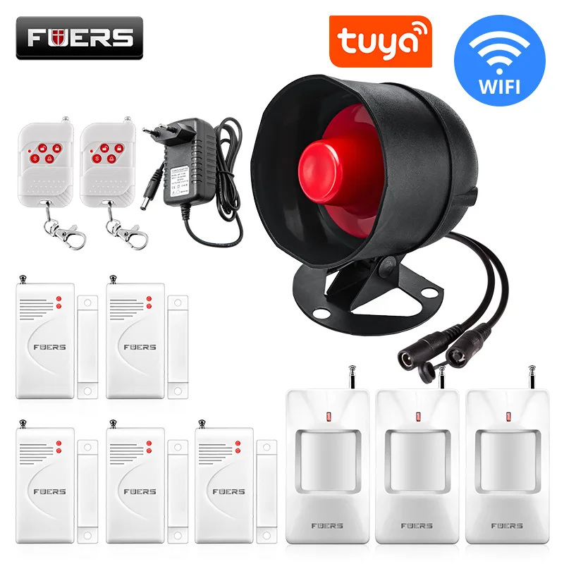 Fuers Wifi Tuya Sistema Di Allarme Intelligente Altoparlante Sirena Suono Forte Sistema Di Allarme Domestico Rilevatore Wireless Sistema Di Protezione
