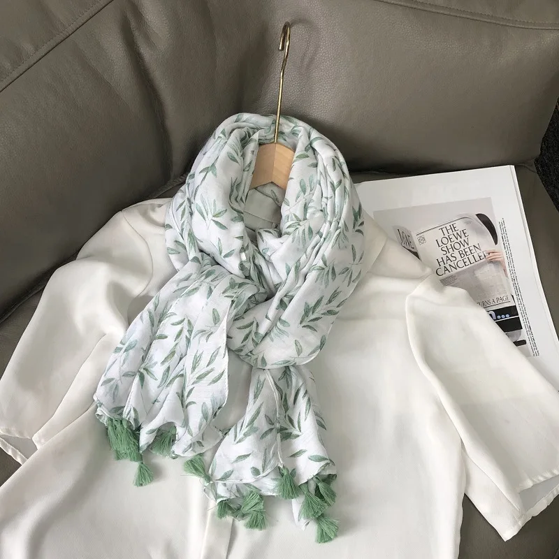 Neues Design Marke Frauen Blumen schal Mode druck Baumwolle Herbst Winter warme Schals Hijabs Dame Pashmina Foulards Bandana Muslim – Detail 14