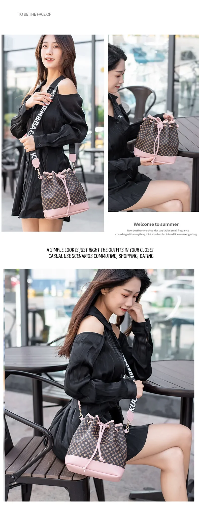 Sc30d0bef0a4c4489baf6f9bbb7cb275cE Fashion Versatile Women's Bucket Bag Cross Body Storage Single Shoulder Bag Drawstring Printed Messenger Bag Mallzona