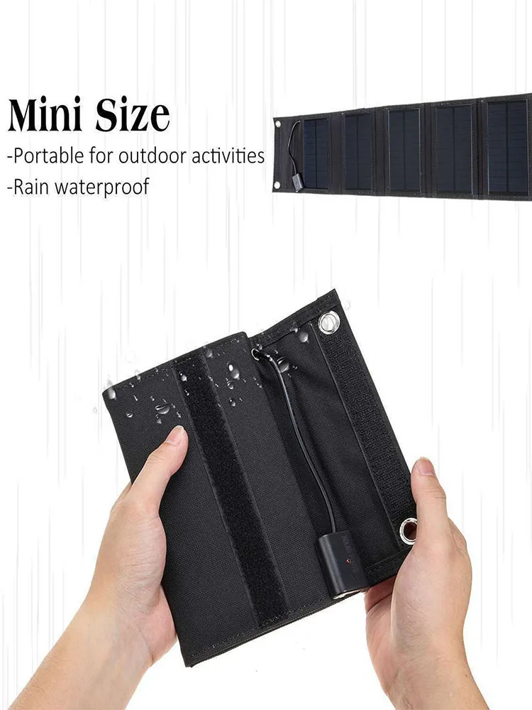 Outdoor waterproof portable 25W solar panel portable 5V folding multi-occasion use suitable for travel