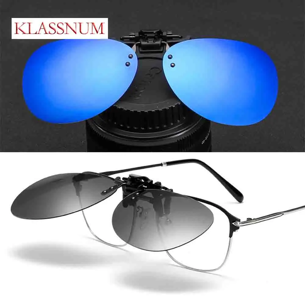 KLASSNUM Neue Männer Polarisierte Clip Auf Sonnenbrille Frauen Flip Up Sonnenbrille Platz UV400 Fahren Nachtsicht Angeln Goggle