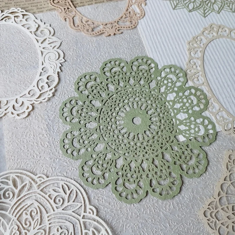 10 Stück Vintage Spitze Hohlmaterial Papier Schmetterling Bastelpapier Junk Journal Planer Dekorative DIY Scrapbooking Material Pack – Detail 7