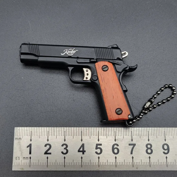 1PCS 1:3 미니 KIMBE R 1911 총 권총 장난감 미니어처 모델 키 체인 풀 메탈 쉘 합금 선물 장난감 (사격 불가) (상자 없음)