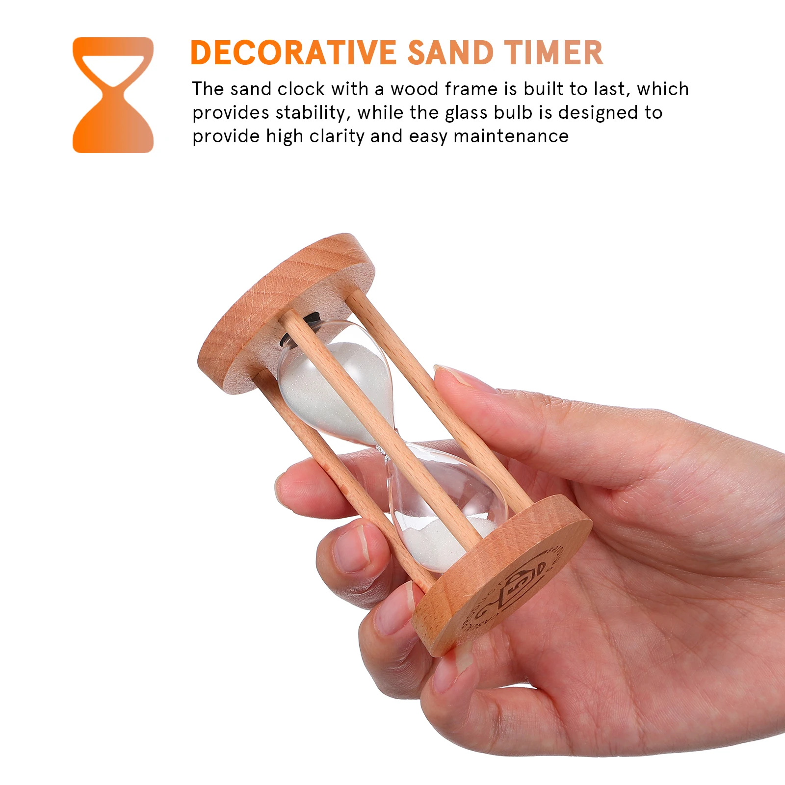 2pcs Sand Timer Decorative Sand Clock Time Management Tools Glass Minute Timer Cooking Table Decoration 5 Min
