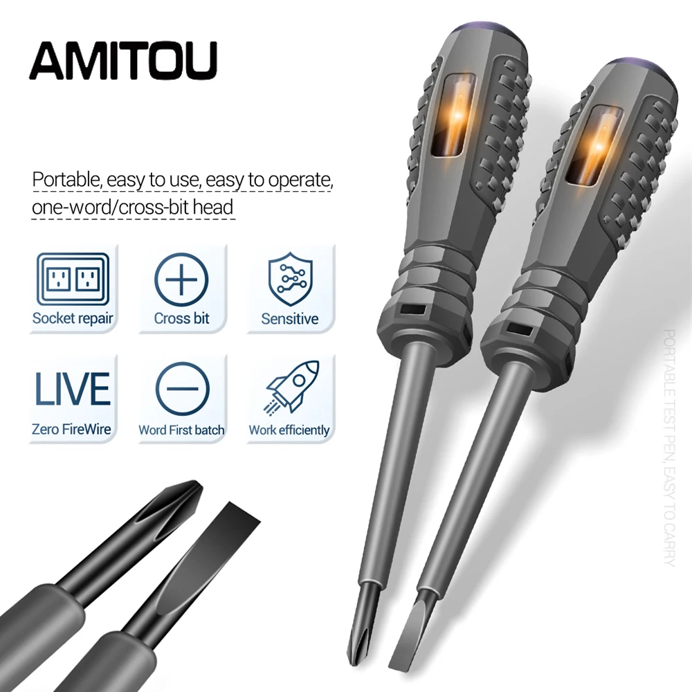 AMITOUB04DigitalVoltageTesterPenNoncontactInductionScrewdriver