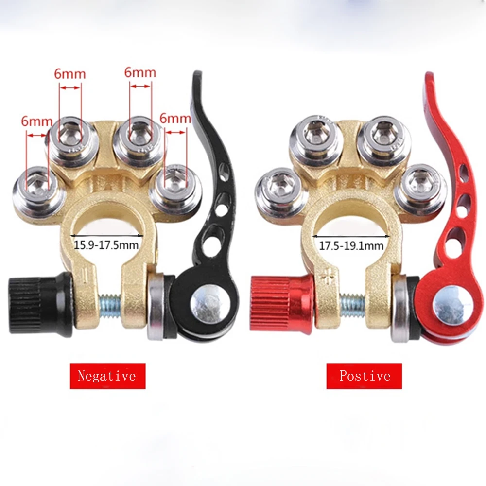 2Pcs Car Battery Terminal Connectors Quick Release Connector Positive and Negative Pole Terminal Clip for Post