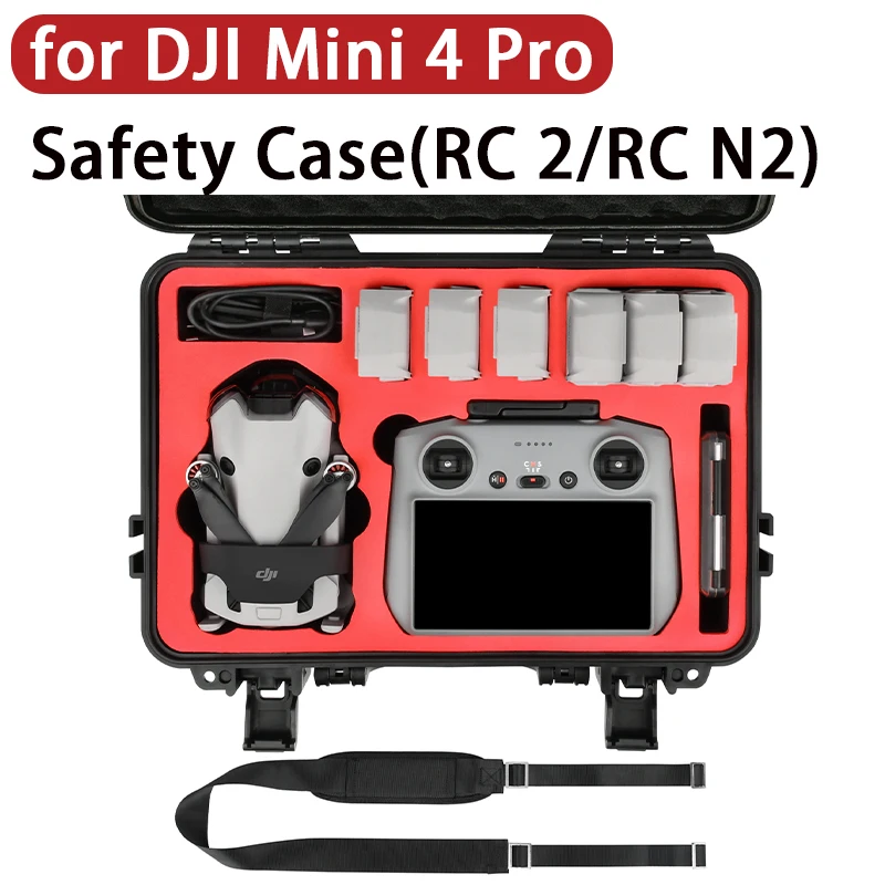 DJI Mini 4 Pro 용 방수 케이스 블랙 하드 쉘 케이스 DJI Mini 4..