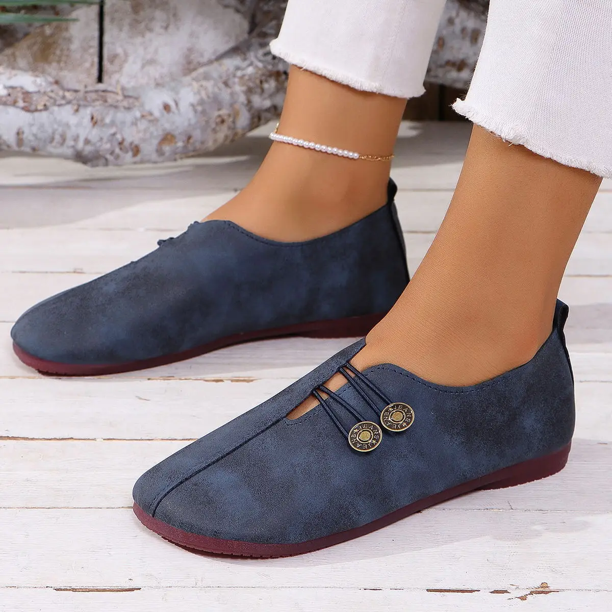 Women Flats Shoes 2024 New Spring Autumn Casual Comfortable Boat Shoes Loafers Round Toe Ballet Outdoor Soft Bottom Flat Shoes 5