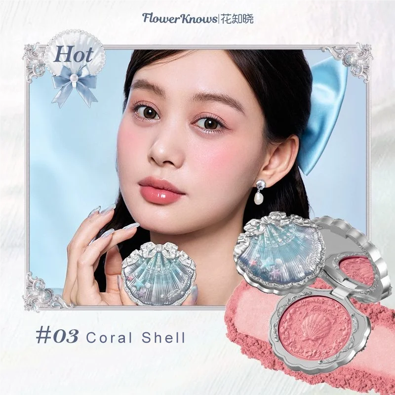 Description Picture 3 of itemFlower Knows Dual-Ended Highlighter Stick & Blush Set LongLasting Lip Glaze for Dewy Glow Glass Skin Waterproof Vegan Makeup Kit