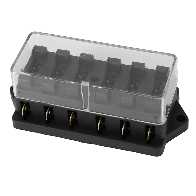 

5X 6-Way Fuse Holder Box Auto Vehicle Circuit Blade Box Block + Fuse