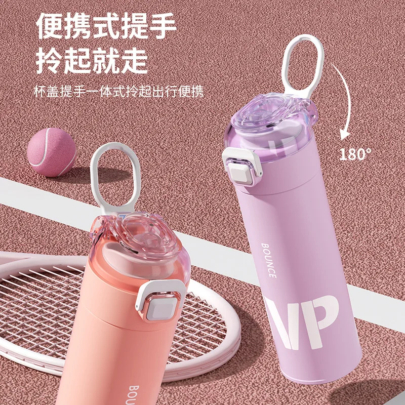 

316 vacuum stainless steel bouncing insulation cup, large capacity sports water cup, portable outdoor sports water bottle