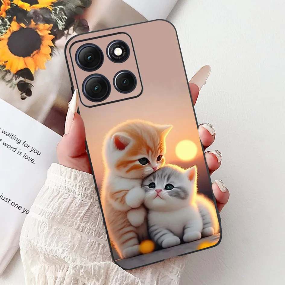 Floral Bamboo Cat Cartoon Soft Silicone Back Cover