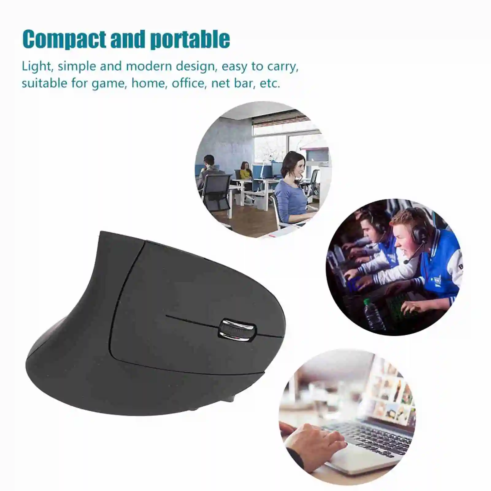 Computer Mouse With Ruler 【Premium Quality】 2.4GHz Optical 1600DPI Wireless Ergonomic Vertical PC ...