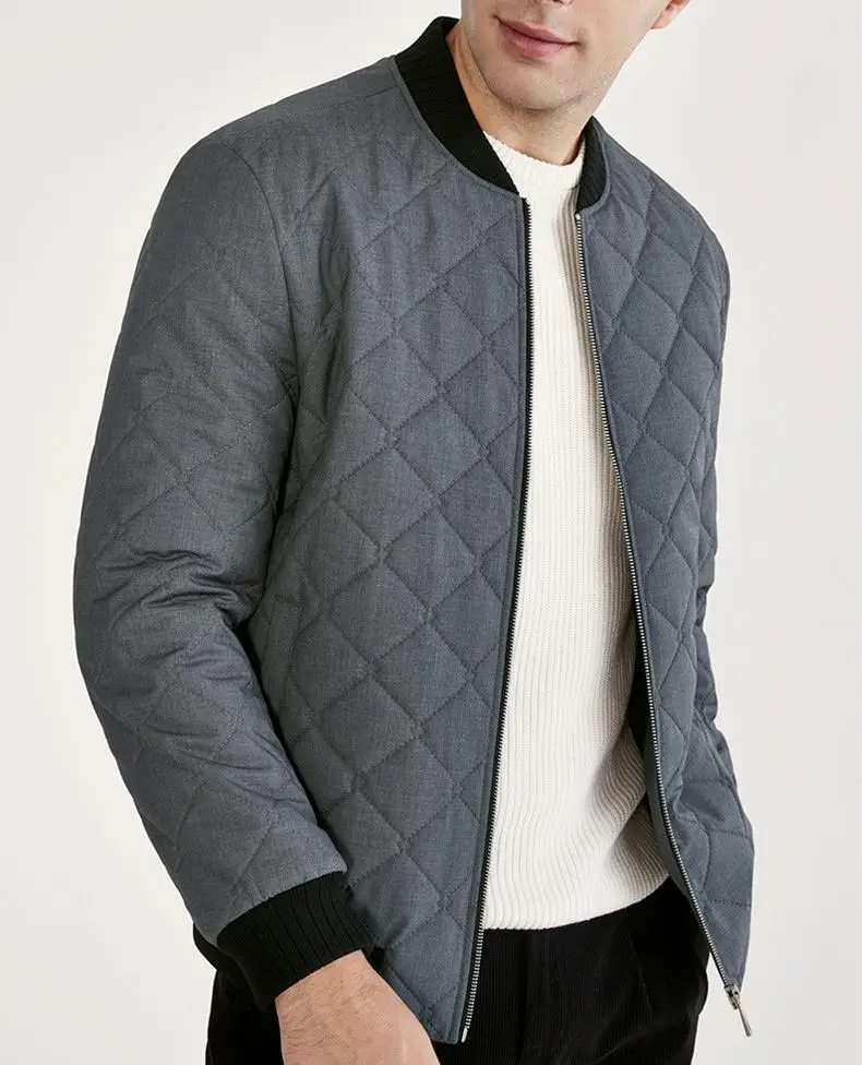 

2022 Winter Grey Male Jackets Luxury Baseball Collar Zipper Casual Men's Parka Fashion Slim Fit Keep Warm Man Coats 3XL