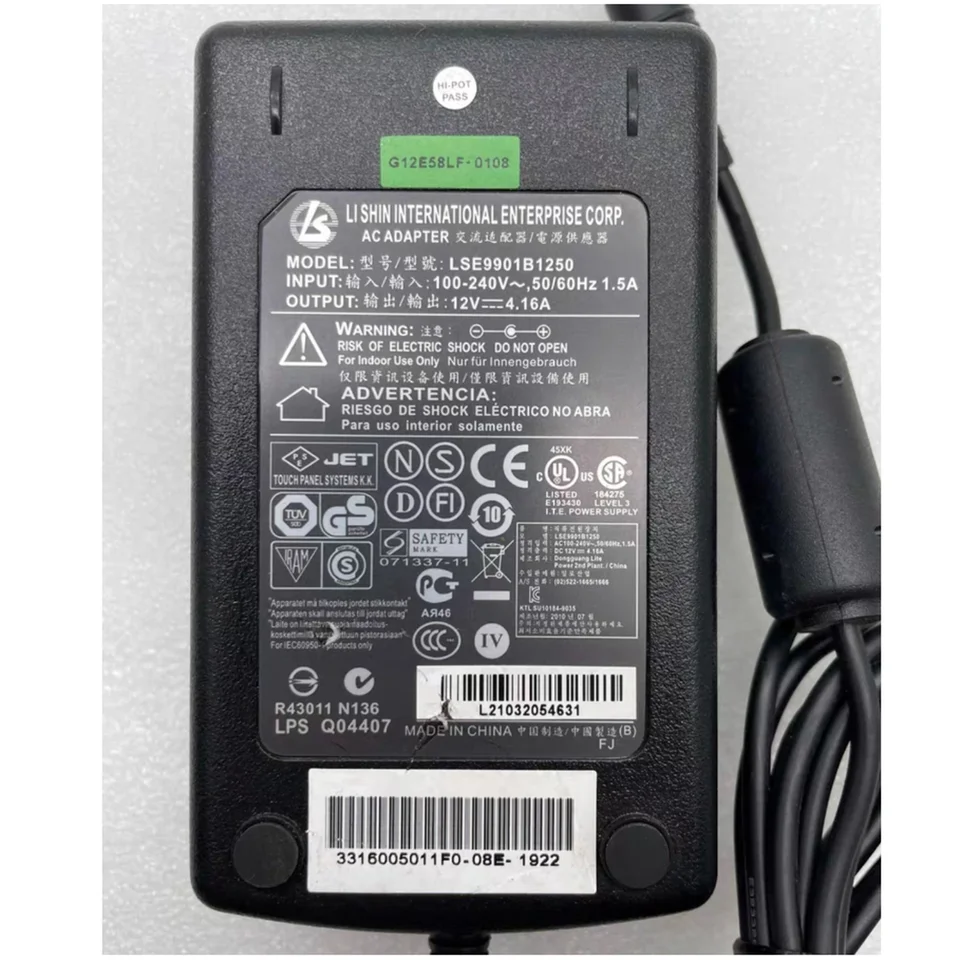 Li Shin LSE9901B1250 Replacement Power Adapter | 12V 5A AC/DC Charger Cord