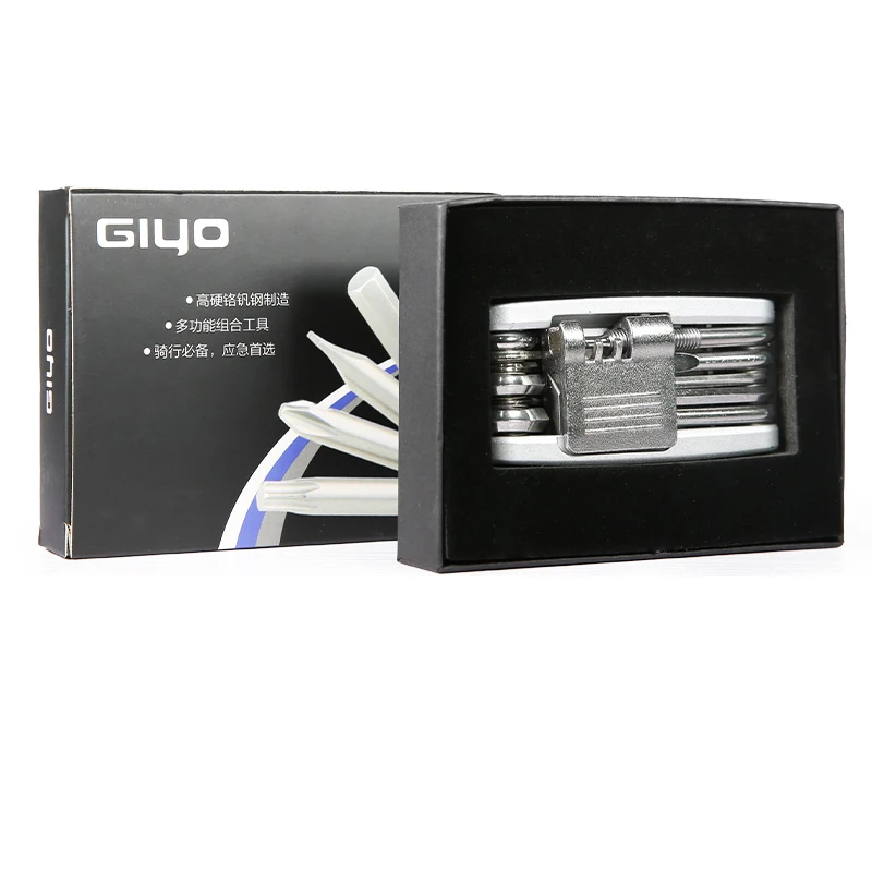 GIYO 12-in-1-Multitool-Fahrrad, tragbar, Sechskant-Speichen-Inbusschlüssel, Schraubendreher, Reifenheber, Werkzeug-Set, Fahrrad-Reparatur-Werkzeuge, Multitool – Detail 13