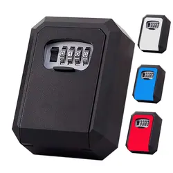 Wall Mount Key Storage Secret Box Organizer 4 Digit Combination Password Security Code Lock No Key Home Key Safe Box