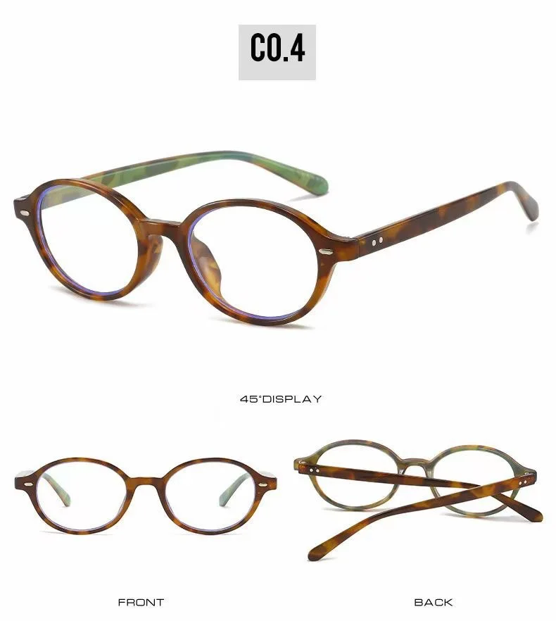 Neue Vintage Oval Computer Brille Rahmen Frauen Männer Anti Blau Licht Runde Brillen Blockieren Optische Spektakel Ellipse Brillen – Detail 9