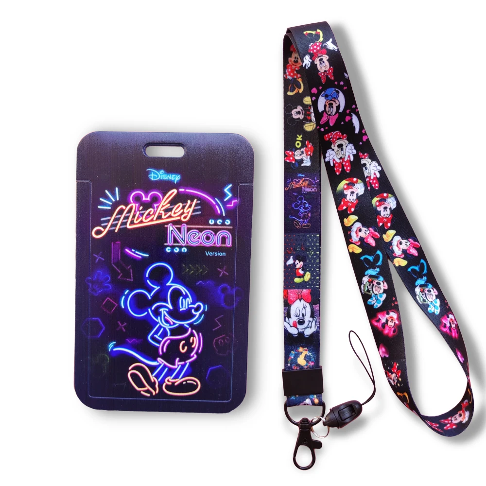 Disney Mickey Minnie Mouse Girls Card Holder Bank Card Holder Business Badge Card Case Frame ABS Employee Clip