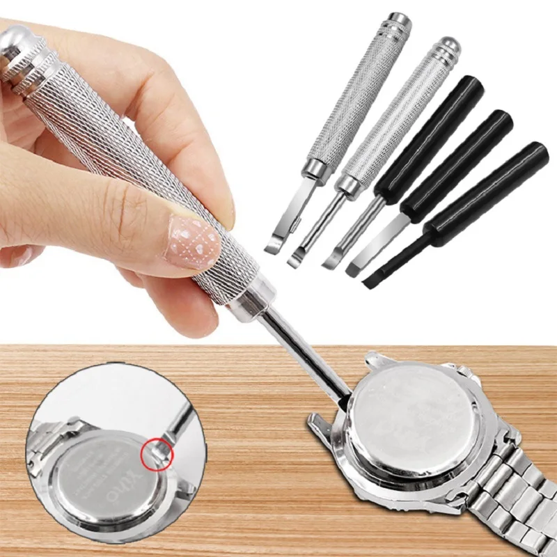 

Watch Repair Crowbar Clock Watch Case Opener Pry Knife Back Cover Remover Watch Repair Hand Tools Set For Battery Replacement