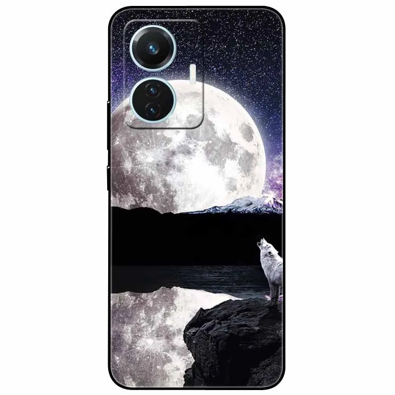 Starry Moon Black Silicone TPU Shockproof Case Cover