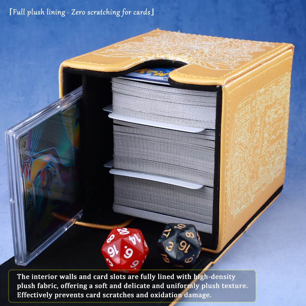 Premium PU Leather Deck Box with Display Window - 120+ Card Capacity