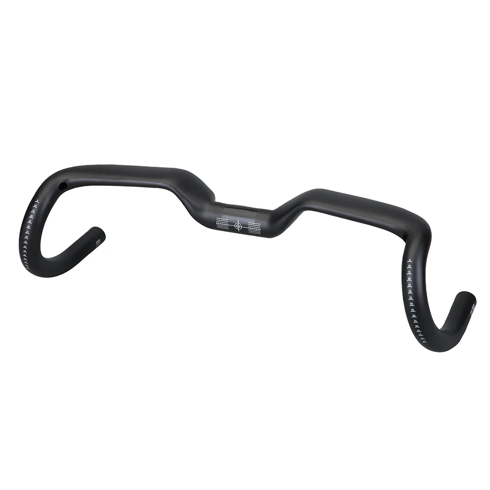 BALUGOE Road Bike Haddlebar Carbon Fiber Large Angle Full Inner Wiring Toe-out Angle 14 Degree Lift Bicycle Accessories