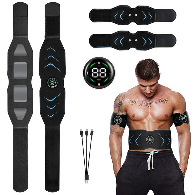 Smart EMS Abdominal Muscle Stimulator Body Slimming Belt Muscles Electrostimulator Toner Vibration Massage Fitness Weight Loss