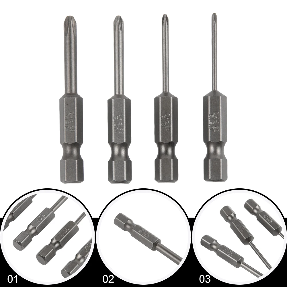 

Hand Tool Hex Shank 50mm Cross Screwdriver Bits Electric Driver Tools PH00 PH1 PH2 For Electric Drills, Air Drills 4pcs