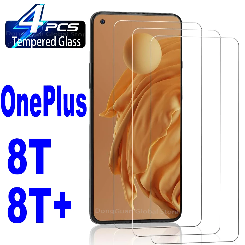 2/4Pcs High Auminum Tempered Glass For OnePlus 8T 8T+ 5G Screen Protector Glass Film for oneplus 8t case for oneplus 8t 9r 9 pro cover silicone matte translucent shockproof bumper coque for oneplus 8t 9r 9 pro