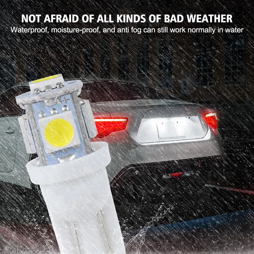 

Автомобильная фотолампа T10 5050 5smd 5W5, встроенная лампа 12 В, аксессуары 20/50 шт., ширина, фотолампа S9W9