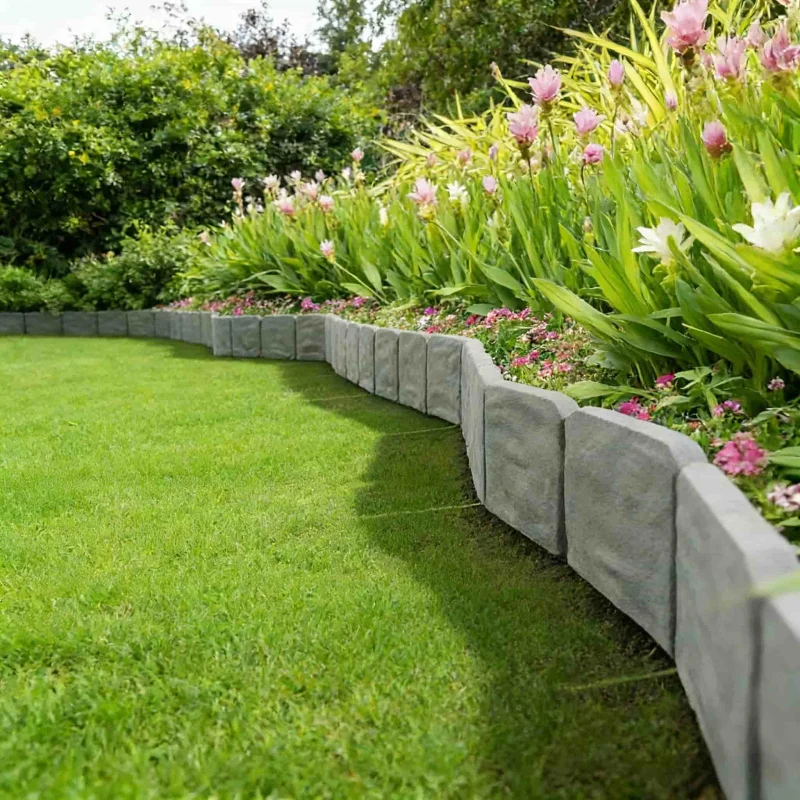 Zusammenbaubarer Kunststein-Zaun, 20er-Pack, Dekorativer Zaun für Außenblumenbeete, Villenhöfe und Gartengrenzen