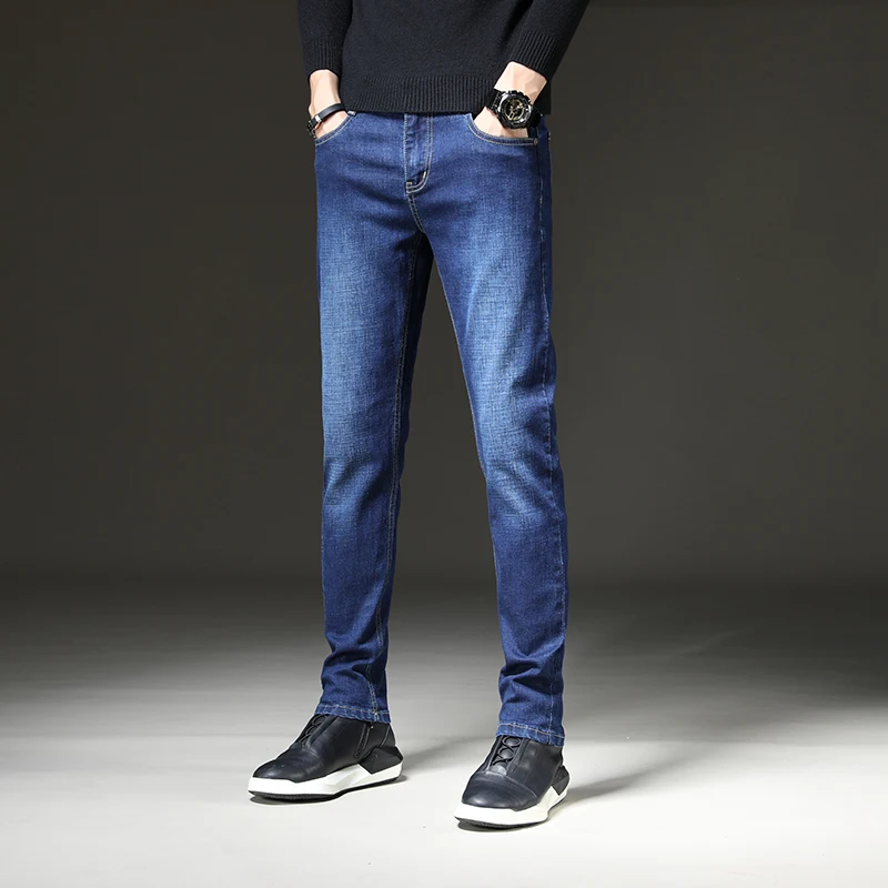 Men's straight leg jeans loose casual pants Korean version trend slim fit versatile pants Men's trendy brand black blue men jeans mens jeans jeans trousers denim trousers mens casual trousers