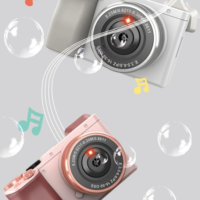 

Фотоаппарат в форме электрического музыкального пистолета для девочек, летняя игрушка, уличная электрическая камера с пузырями, семейный подарок для подростков, лидер продаж для детей