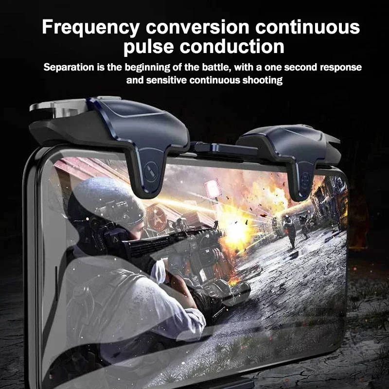 MEMO AK03 휴대 전화 게임 트리거 조이스틱 게임 패드 팬 라디에이터 2 IN 1 조준 슈팅 L1R1 키 버튼 게임 쿨러 IOS PUBG 용