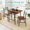 3-Piece Modern Dining Set, Space Saving Dinette for Kitchen, Dining Room, Small Space w/Steel Frame, Built-in Storage 5