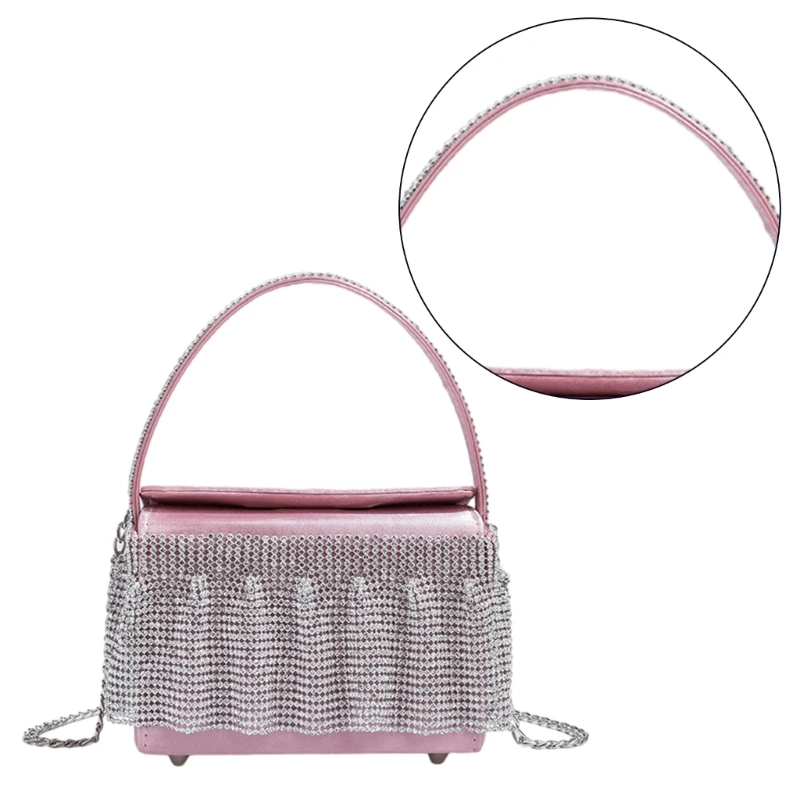 Pleated Tassels Evening Bag Lady Purse Wedding Party Clutches E74B