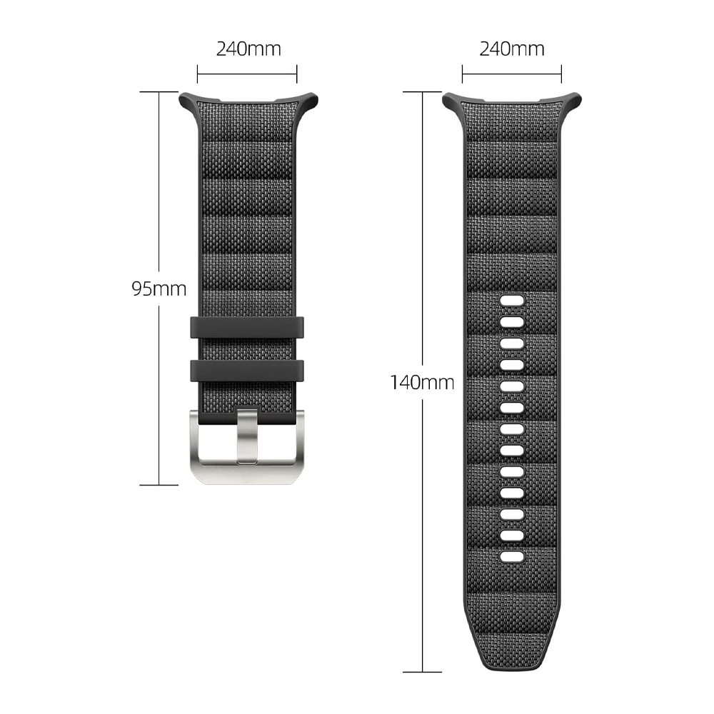 PeakForm Silicone Nylon Sport Strap for 47mm Watch