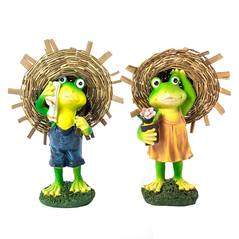 

Разноцветная мини-соломенная шляпа в деревенском доме, милая лягушка для украшения дома, вечеринки, Прямая доставка