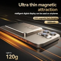 Lenovo 10000mah Ultra-thin Power Bank Magnetic Wireless Digital Display Fast Charging External Battery For Magsafe For Iphone 4