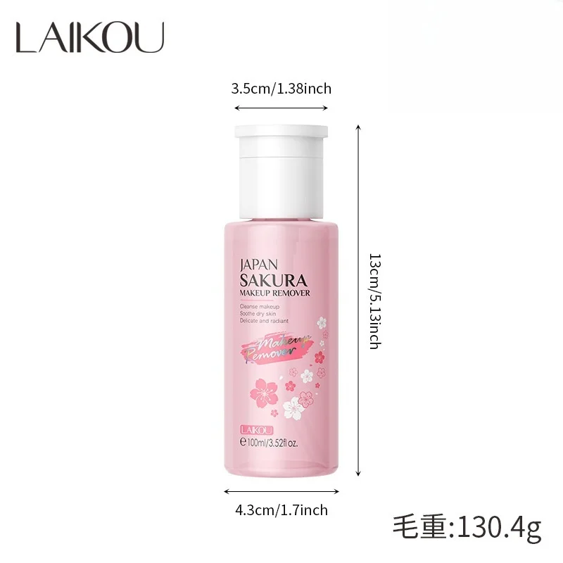 LAIKOU Sakura Makeup Remover Water 100ml Clean Face Pores Refreshing And Gentle Deep Cleansing Soothe Dry Skin Moisturize Skin