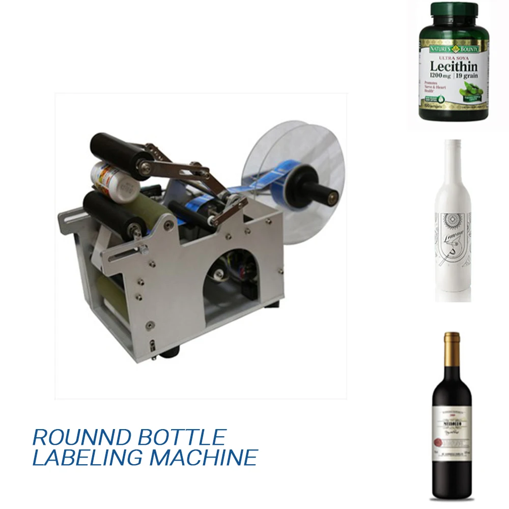 Semi Automatic Round Bottle Labeling Machine Labeler Mt50 Sticker Printing Label Machine