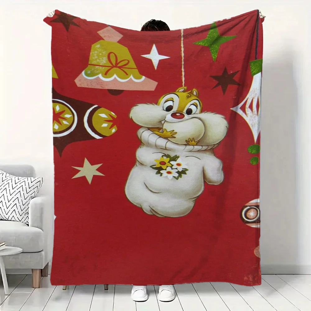 MINISO Chip 'n' Dale HD Print Blanket.Children Quilt Thicken Plush Nap Blanket Nap,Travel,Work,Living Room,Bedroom,Picnics,Gift