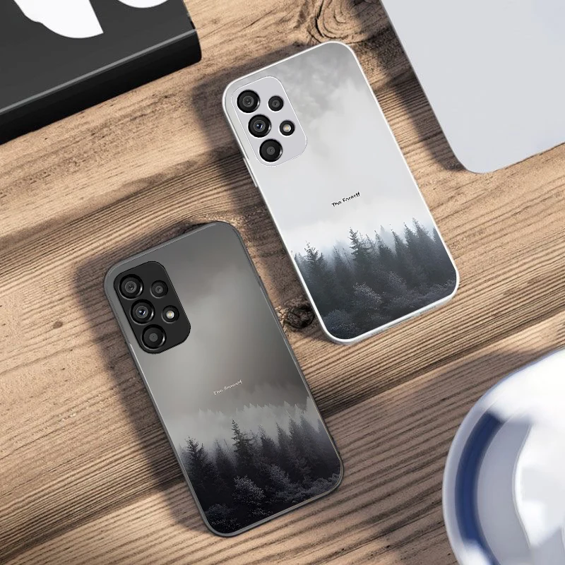 Misty Forest Black Tempered Glass Phone Case